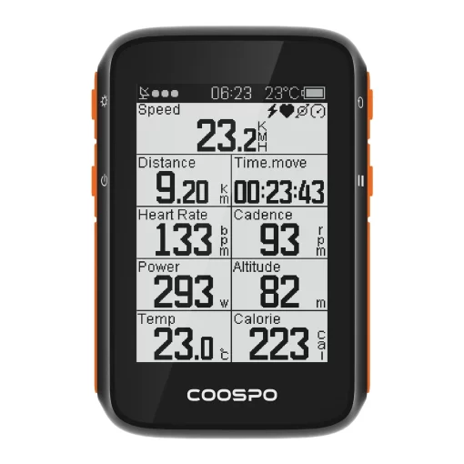 CooSpo Bike Computer Wireless GPS Bike Speedometer with Auto Backlight Bluetooth ANT Cycling GPS Computer Bicycle Computer BC200 with Waterproof